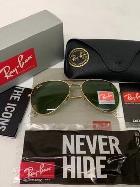 Ray-Ban 3025 Green Aviator Sunglasses 58mm